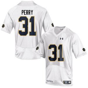 Notre Dame Fighting Irish Men's Spencer Perry #31 White Under Armour Authentic Stitched College NCAA Football Jersey QKF3399MM